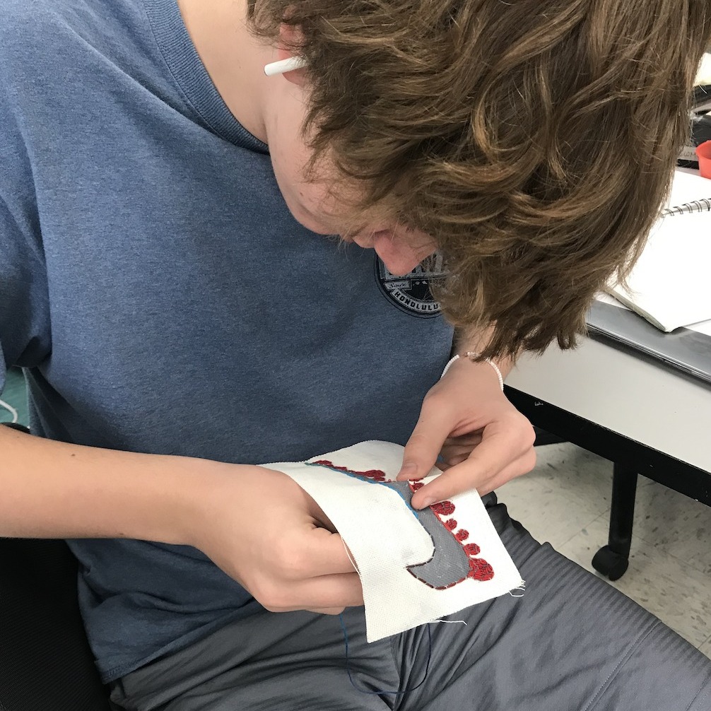 fmseaglepride's tweet photo. Art students in Mrs. Lipscomb's class have been creating embroidery designs.  Great job, Eagles! https://t.co/TaoJ24dLFM
