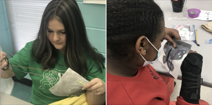 fmseaglepride's tweet photo. Art students in Mrs. Lipscomb's class have been creating embroidery designs.  Great job, Eagles! https://t.co/TaoJ24dLFM