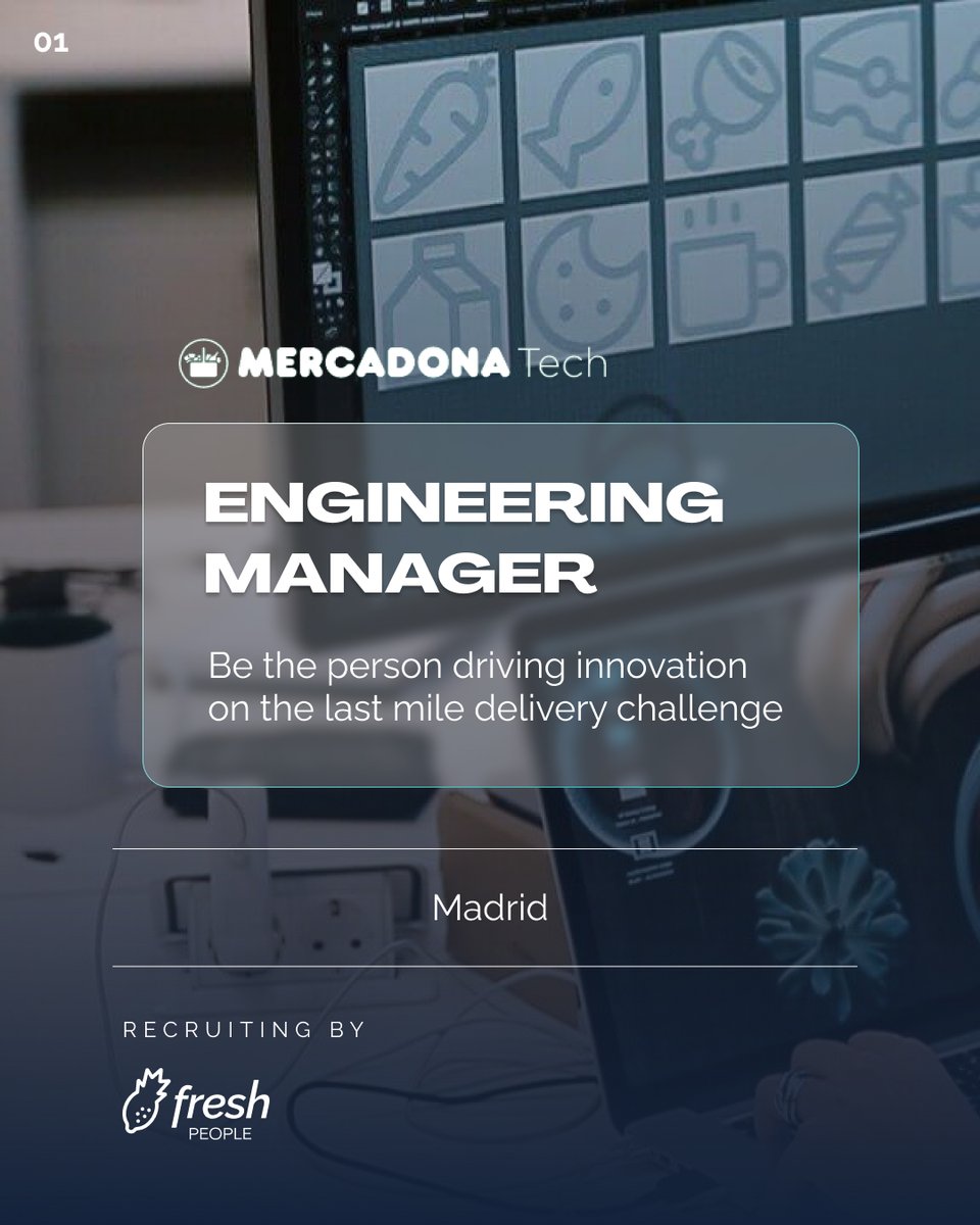 Engineering Manager | Mercadona Tech | 📍 Madrid

<a href="/MercadonaTech/">Mercadona Tech</a>, a spin-off of <a href="/Mercadona/">Mercadona</a>, is formed by 140 motivated people in charge of the new online solution revolutionizing the grocery shopping experience and streamlining logistics through technology.
