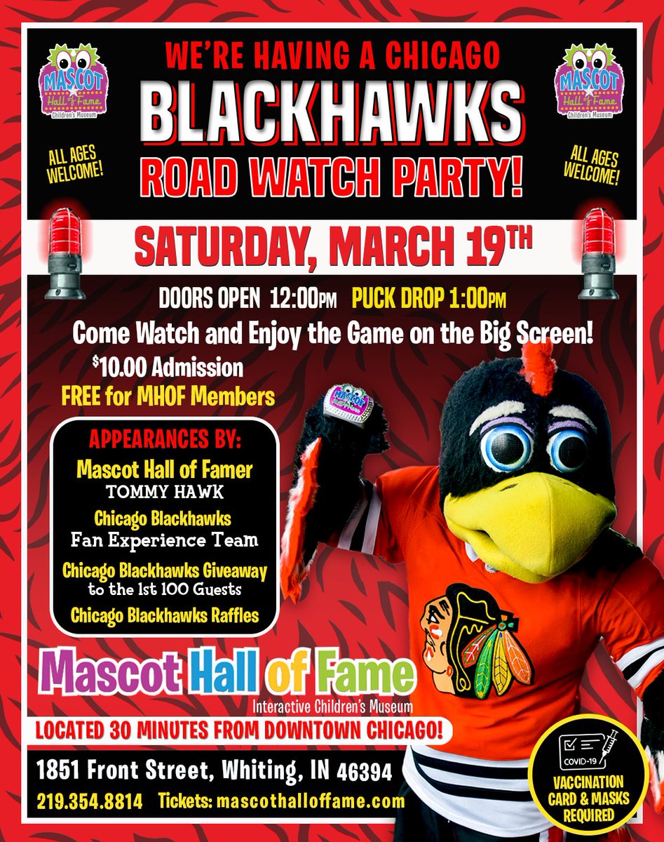 MascotHall's tweet photo. Don't FURGET that our friend and Hall of Famer @BhawkTommyHawk will be bringing the fun and excitement of a @NHLBlackhawks game to the @MascotHall of Fame!

For Tickets: https://t.co/ciqbwheUwe

YOU WON'T WANT TO MISS THIS!

#MascotHall #ChicagoBlackhawks #TommyHawk #Watchparty https://t.co/Cgl5sgm2uc