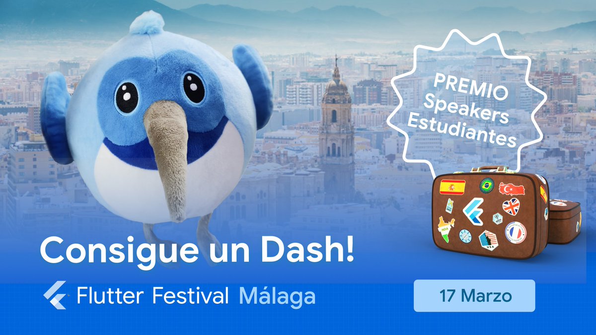 flutterconfes's tweet image. 🥳Atencioooón!
Junto a @DscMalaga queremos dar visibilidad al nuevo talento local en Flutter
👩💻 Eres estudiante?
Ven a dar una microcharla a #FlutterFestival Málaga y...
Podrás ganar un Dash!
🤩🐤🤩🐤🤩🐤
@DscSpain @GDG_ES
✍️Inscríbete!
gdg.community.dev/events/details…