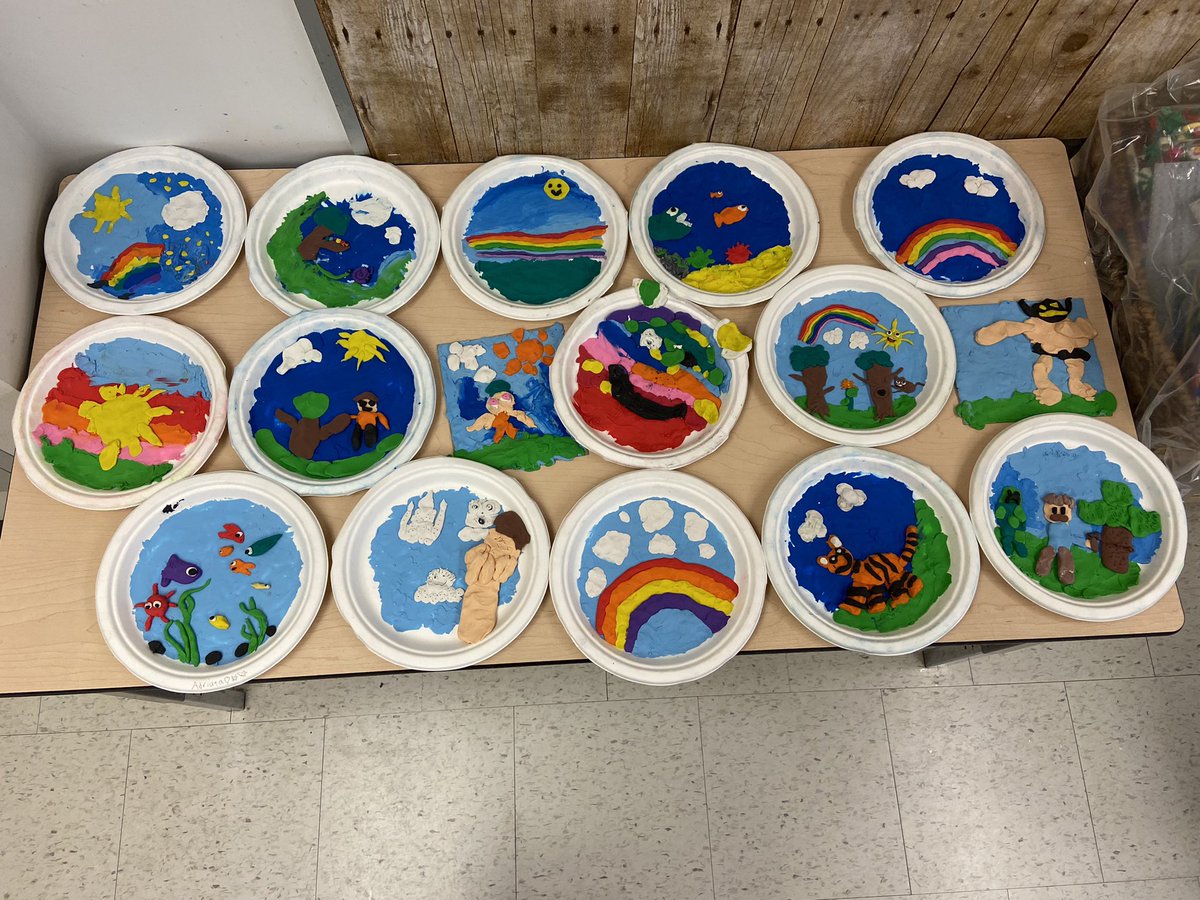 Working with modelling clay is way harder than it looks but these grade 2/3s persevered despite the sore thumbs! 👍🏼 <a href="/barbreidart/">Barbara Reid</a> thank you for inspiring us!