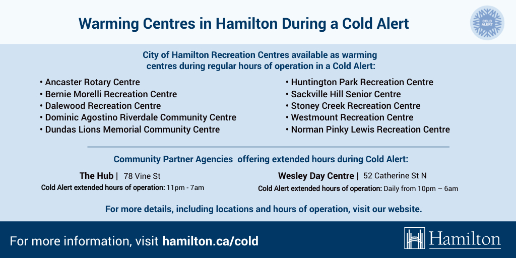 City of Hamilton on Twitter "During a Cold Alert select City of