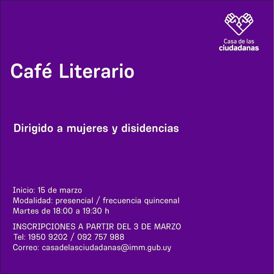 casaciudadanas's tweet photo. Se acerca un nuevo espacio en nuestra Casa 🏡📖💜

¡Café Literario!

Para inscribirte comunícate por nuestras redes sociales o al WhatsApp 📱 092757988 https://t.co/eizh2ux14F
