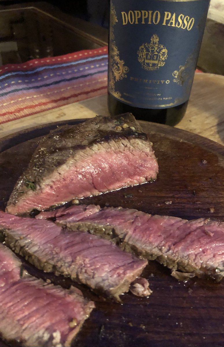 A perfect after work snacket… Sirloin Pave and the obligatory glass of red!