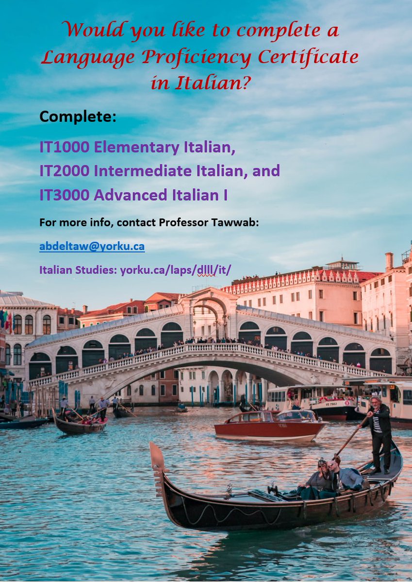 YORK U DLLL (@yorku_dlll) on Twitter photo Would you like to complete a Language Proficiency Certificate in Italian ? Please contact the DLLL department and we will be happy to answer any questions you have. #DLLL #Italian #yorkuniversity #yorku #yorkulaps <a href="/yorkulaps/">Faculty of Liberal Arts & Professional Studies</a> Would you like to complete a Language Proficiency Certificate in Italian ? Please contact the DLLL department and we will be happy to answer any questions you have. #DLLL #Italian #yorkuniversity #yorku #yorkulaps <a href="/yorkulaps/">Faculty of Liberal Arts & Professional Studies</a>