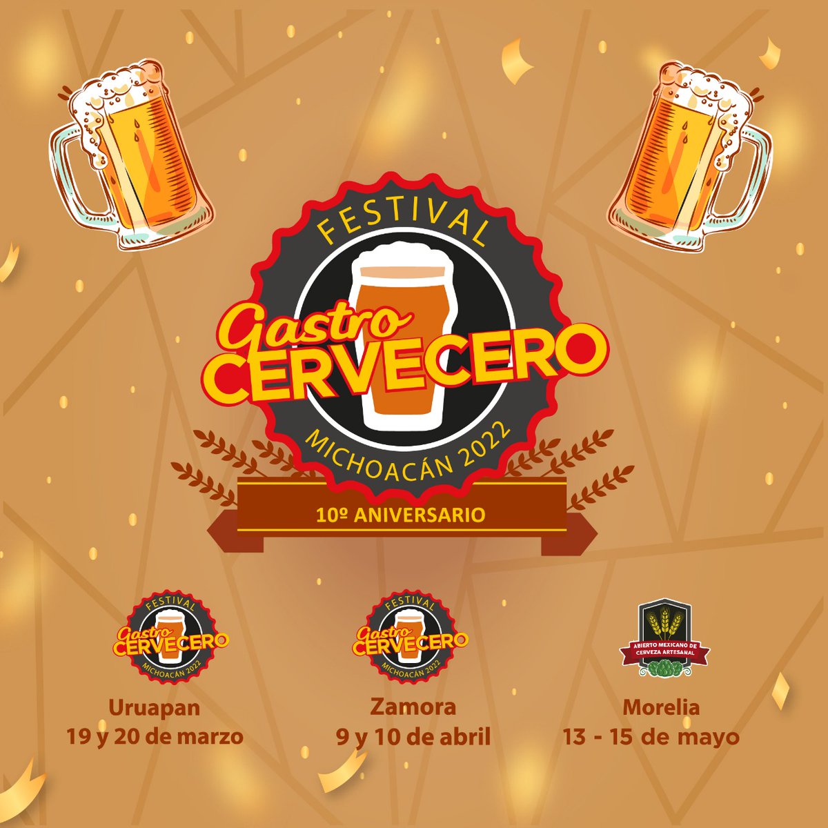 FGCMichoacan's tweet photo. 10a #Edición del #FGCMichoacán 
#Uruapan 19 y 20 de marzo
#Zamora 9 y 10 de abril
#Morelia 13-15 de mayo @abiertomich #2022 https://t.co/vLtl3agBXK