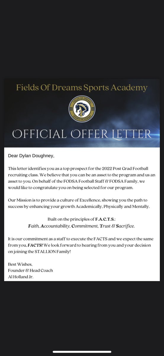 DDoughney's tweet photo. Blessed to receive an offer from @fodsainc 
 @Coach_Hawk55 @CoachGornitzky @Cen10_Football https://t.co/dWKFnCe67n