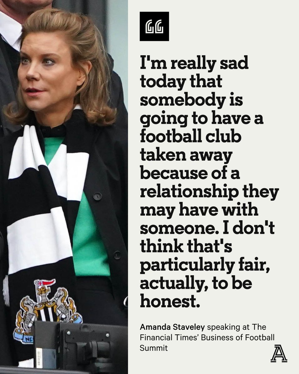 Newcastle United co-owner Amanda Staveley has said that it is not “particularly fair” that Roman Abramovich may have to sell #CFC.