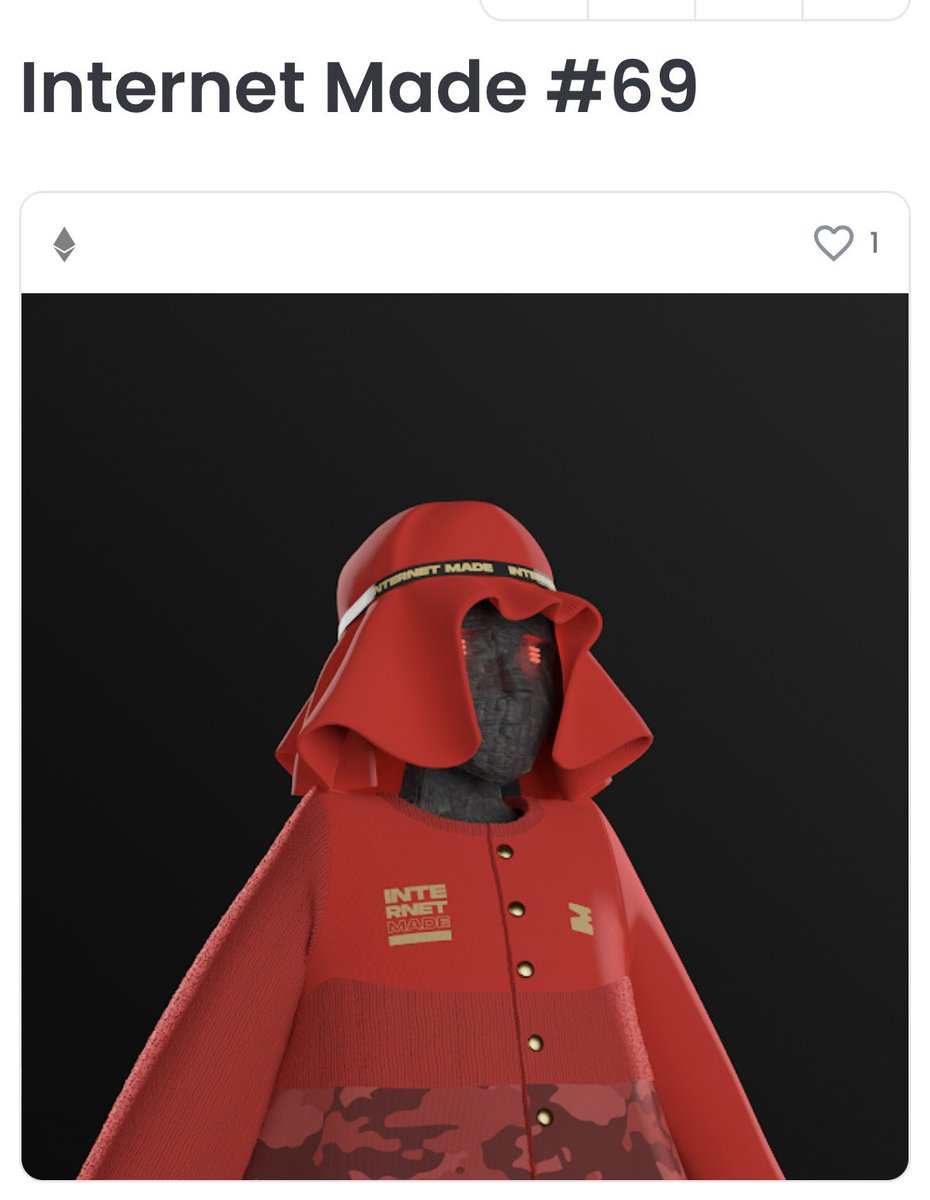 That drip and that number are way too hard! <a href="/InternetMadeNFT/">Internet Made</a> still one of the most underrated projects and the team is doing an incredible job!