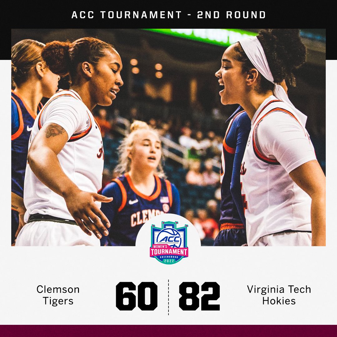accnetwork's tweet photo. Hokies win by 22 and advance to the quarterfinals 😤🦃 @HokiesWBB https://t.co/OoymldtAGG
