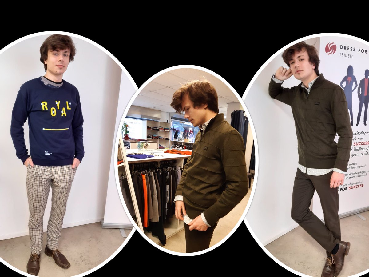 VOOR EN NA
Gisteren zagen wij  deze jongeman in de winkel. Hij studeert Beeldende Kunst en moet binnenkort een presentatie geven. Hij was erg blij met zijn nieuwe outfit. 
Wij wensen hem veel succes met zijn studie en fijn dat wij zulke mooie foto's mochten maken/plaatsen. Dank!