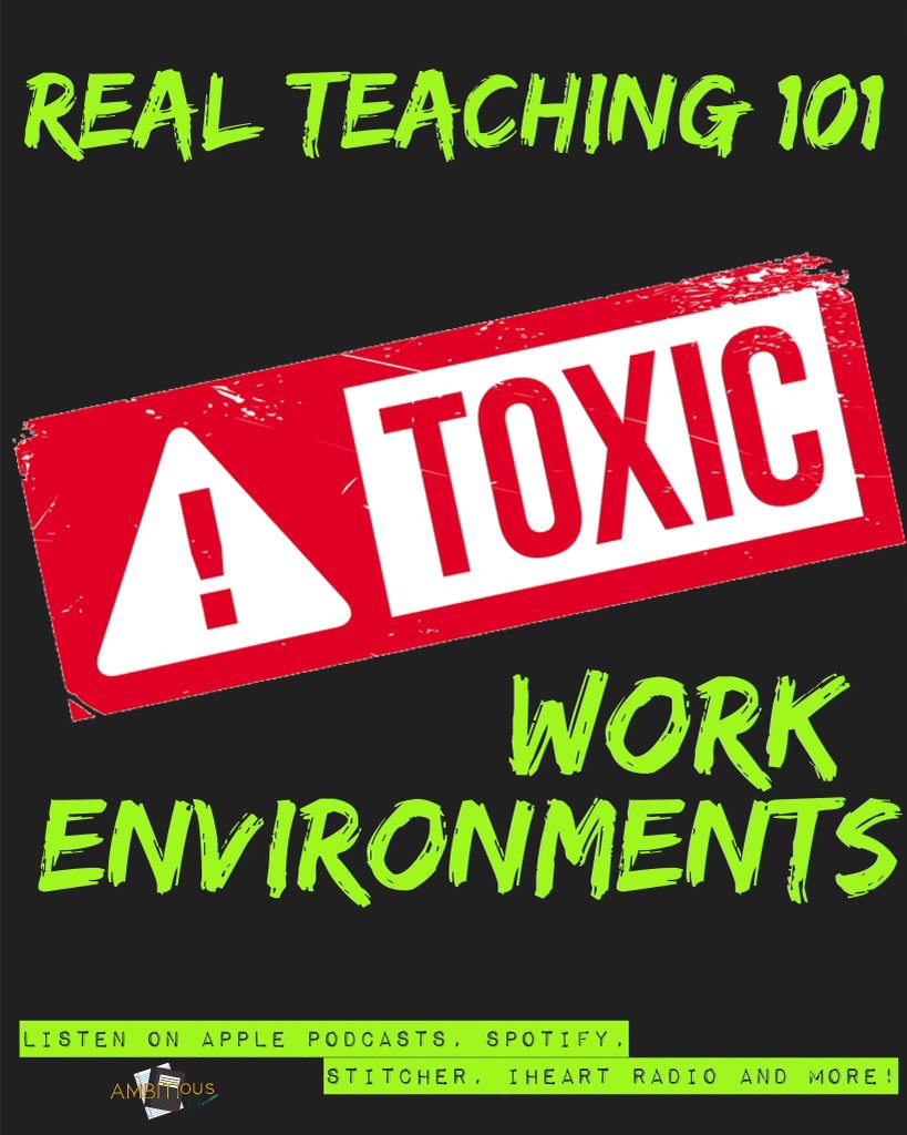realteaching101's tweet photo. Hit the like button if you’ve ever been personally victimized by a place of work ✋🏼 This week we are talking wading through all that toxicity. #AcademicChatter #teacher #toxic #edutwitter #education https://t.co/EjB2edJ0mA