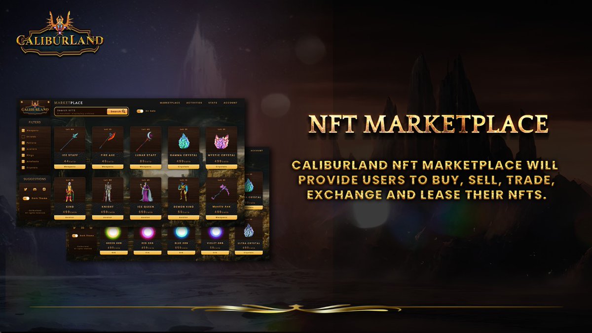 caliburland's tweet photo. Presenting - Caliburland's #NFT marketplace

It will be one of the critical parts for exchange of assets and art 🎨

Watch out for more info in the next few days from Team @caliburland https://t.co/nQLHuwh57K