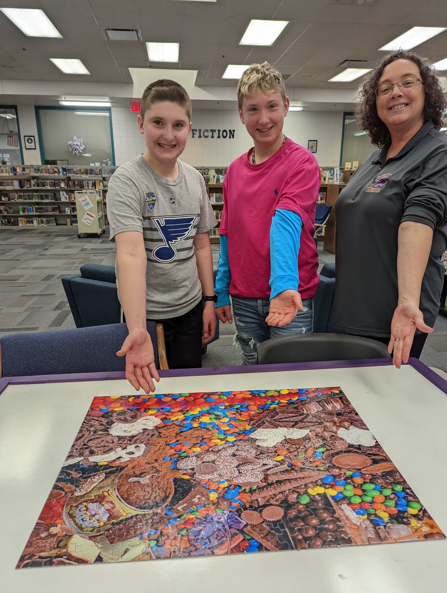 LSMSlibrary's tweet image. Chocolate puzzle finished already!  &quot;Teamwork makes the dream work!&quot;