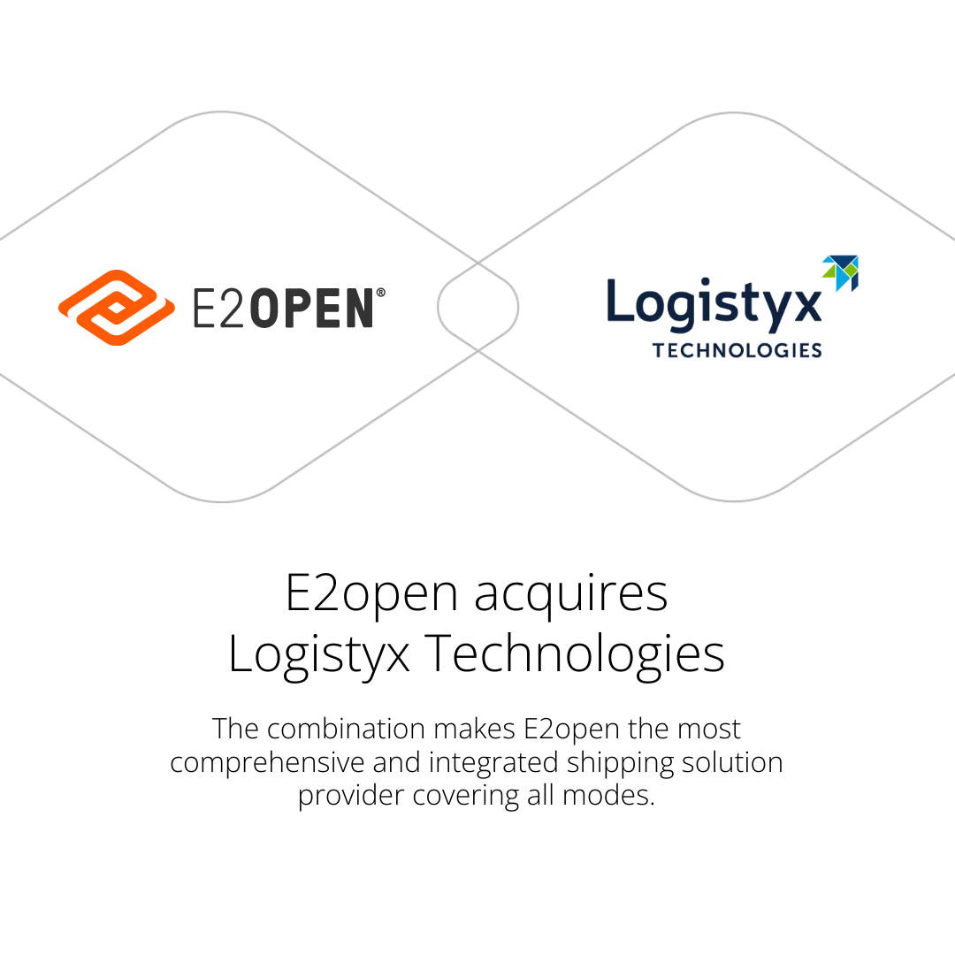 e2openchannel's tweet photo. E2open is pleased to announce the acquisition of Logistyx Technologies, a leader in global parcel and e-commerce shipping. Read the #pressrelease: https://t.co/n7PDohssof https://t.co/VtvgqHP1YW