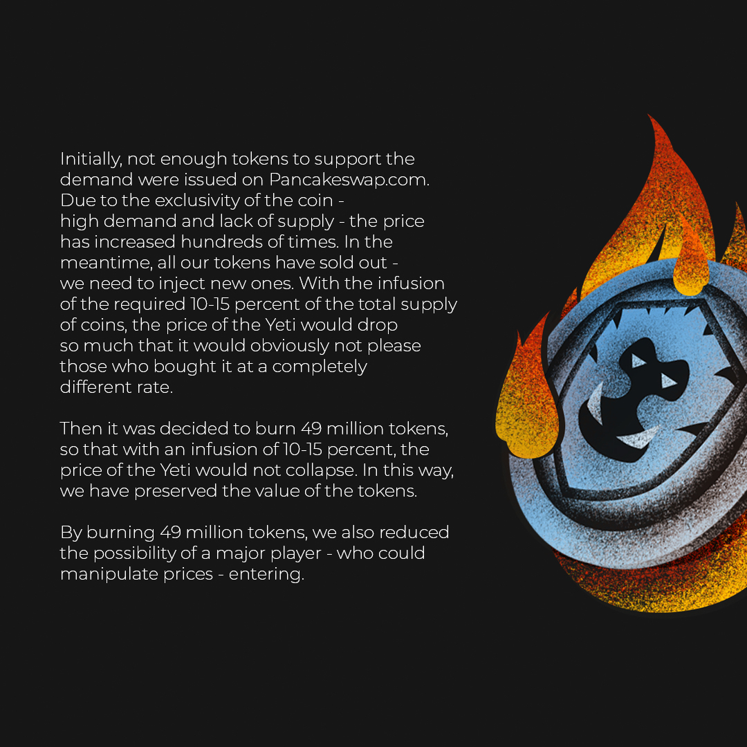 YetiEcosystem's tweet photo. Dear Yeti community!
We recently burned 49 million tokens, and we would like to explain to you the reason for this action... https://t.co/0XBKRsiDJk