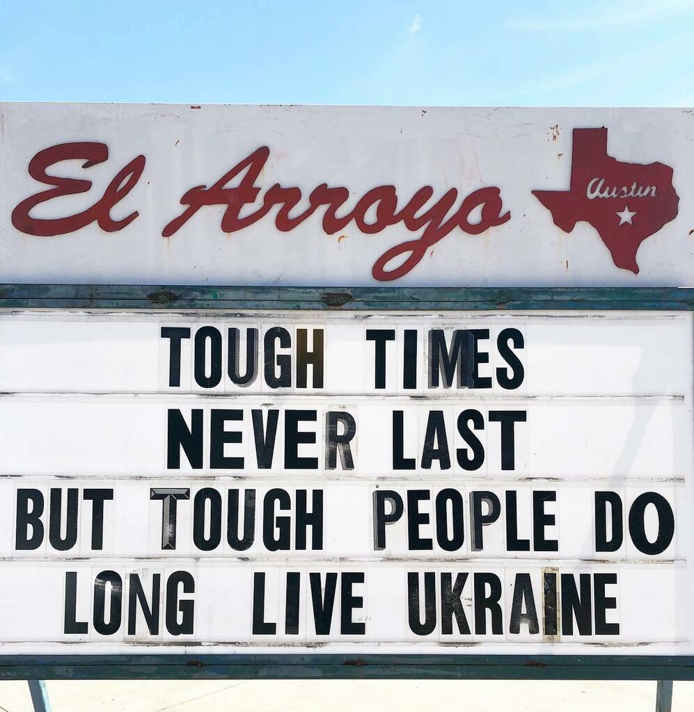 We never repost old signage, but felt like this was a message we wanted to re-share for the people of Ukraine. While we all navigate these difficult times, we’d like to continue to bring smiles to those near and far who need it most. Tomorrow, we will co… instagr.am/p/CaptpAbunVT/