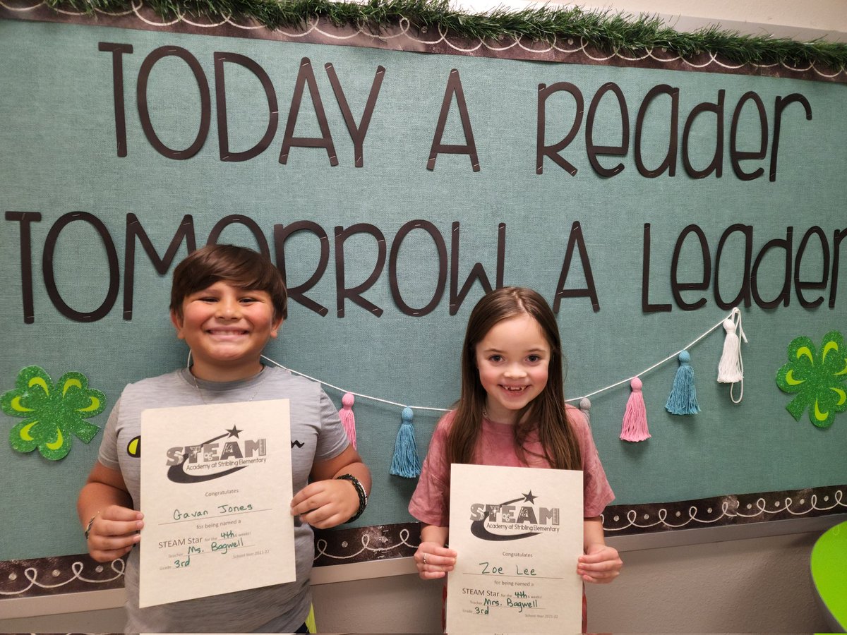 BagwellTeach's tweet photo. So proud of these 2 shining stars! ✨️ #STEAMatStribling https://t.co/FwTgxUF9CY