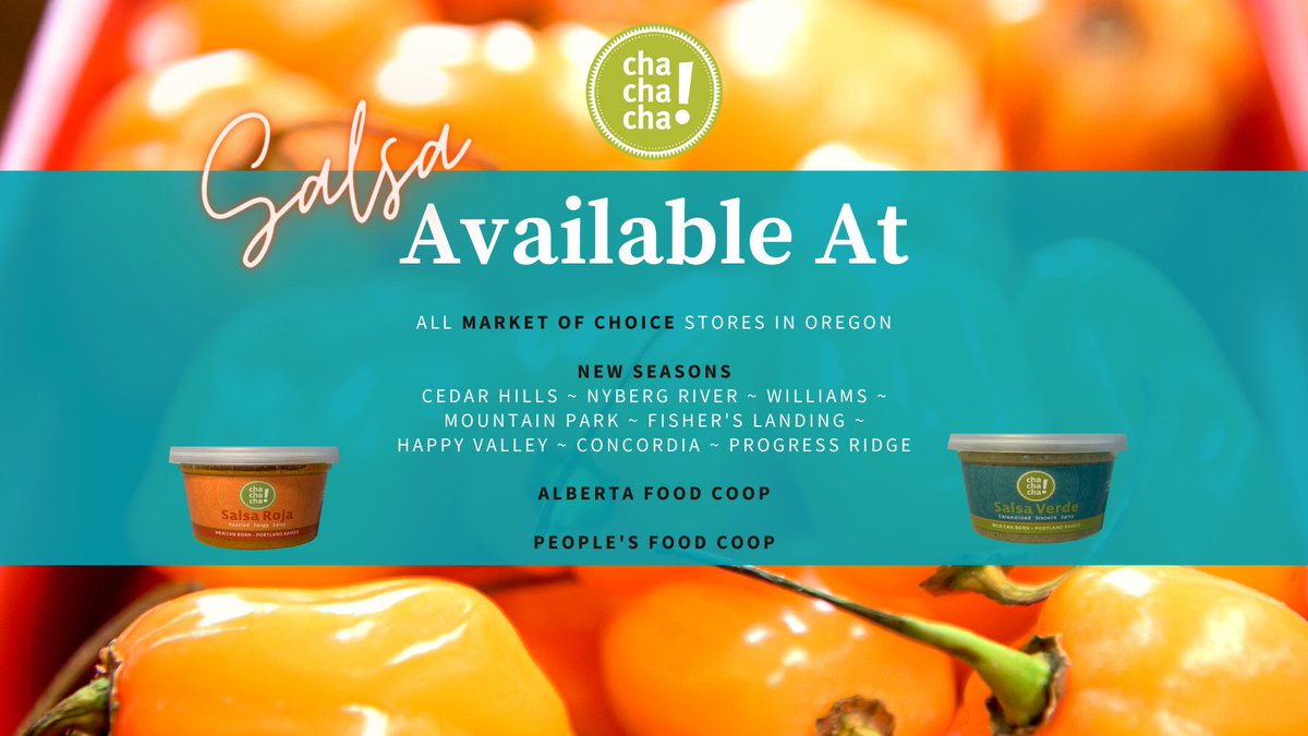 Our #original #handmade #salsas are available at all Cha Cha Cha locations, @newseasonsmarket, <a href="/marketofchoice/">marketofchoice</a>, @alberta_coop, and @peoplesfoodcoop We're so proud of these #MexicanBorn #PortlandRaised salsas &amp; we're delighted to be able to bring them into your home!
