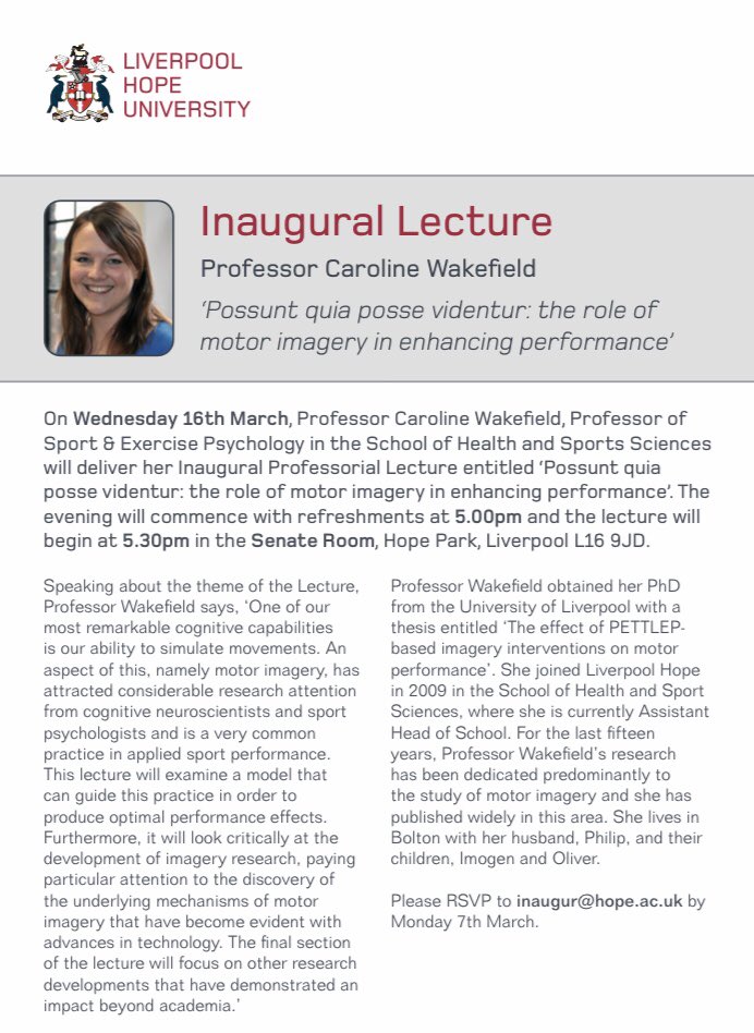 If anyone is interested in coming along to my inaugural lecture, please see the details below ⬇️