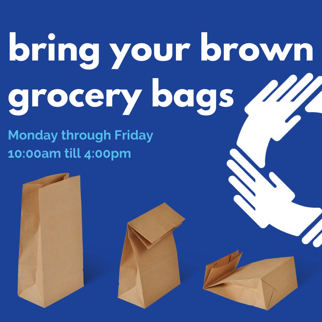 ECCO is running low on brown grocery bags! We are asking that you and fellow neighbors donate your used or unused brown paper grocery bags to ECCO to be used for our food distribution donations. Bring your bags to ECCO Monday-Friday from 10am-4pm! #NeighborsHelpingNeighbors