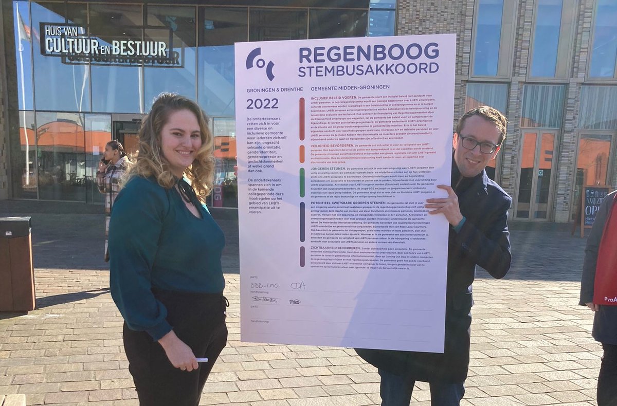 CDA_MiddenGron's tweet photo. Vandaag heeft @MaraNaomiMin namens het CDA Midden-Groningen het regenboog-stembusakkoord getekend https://t.co/e9d4zy76gu https://t.co/aEEtg9Nvn6