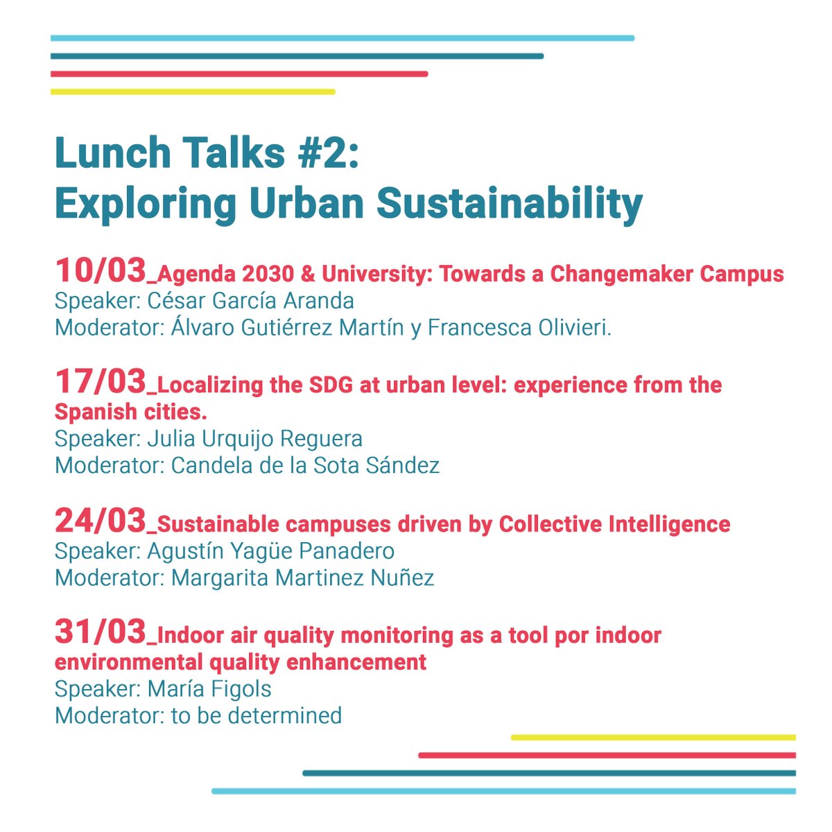 eelisaDISCOVERY's tweet image. They are already here!
Welcome back to our &quot;Lunch Talks&quot;, which consist of a set of seminars to present actions that will contribute to the transformation of cities from the perspective of sustainability with several transversal axes.
  
Register here
docs.google.com/forms/d/e/1FAI…