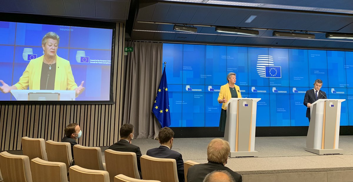 This day of ongoing, horrific aggression from Putin and the terrible suffering of the Ukrainian people, I am proud of the unanimous decision of the EU to offer immediate protection to those fleeing. Press conference with <a href="/GDarmanin/">Gérald DARMANIN</a> audiovisual.ec.europa.eu/en/video/I-219…