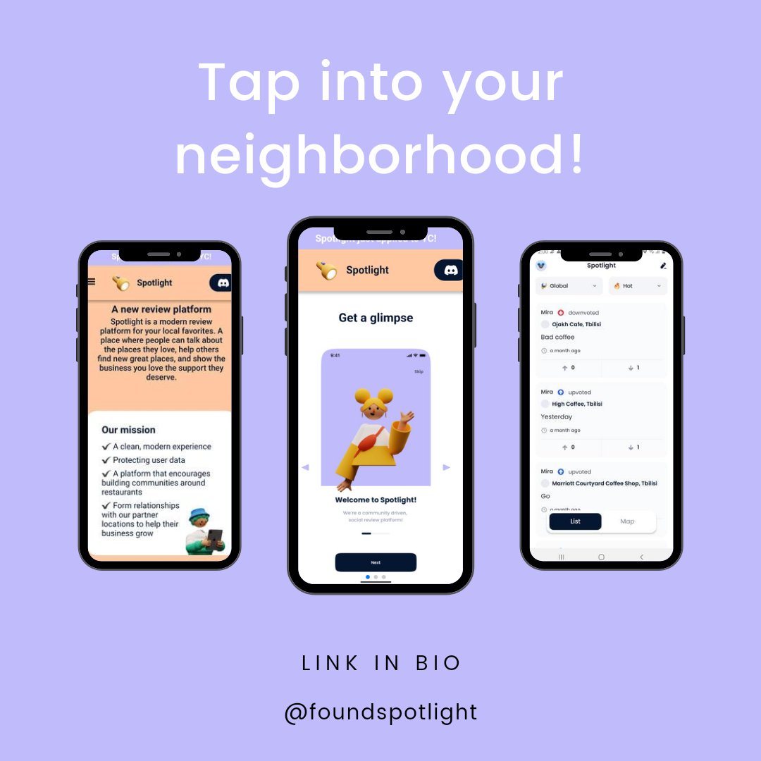 FoundSpotlight's tweet image. With #spotlight you can build communities around restaurants &amp;amp; form relationships with our partner locations to help their business grow!🤩 Tap the link in bio to join the conversation.🚀