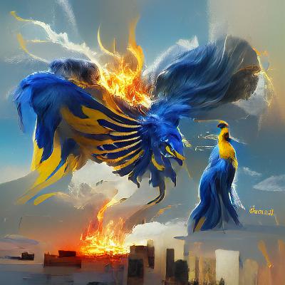 My last AI generated image: 
Ukraine will rise as a Phoenix!  
#UkraineRussianWar #UkraineWar #UkraineUnderAttack #aiart #nightcafe #digitalart @NightCafeStudio creator.nightcafe.studio/creation/I8iOc…