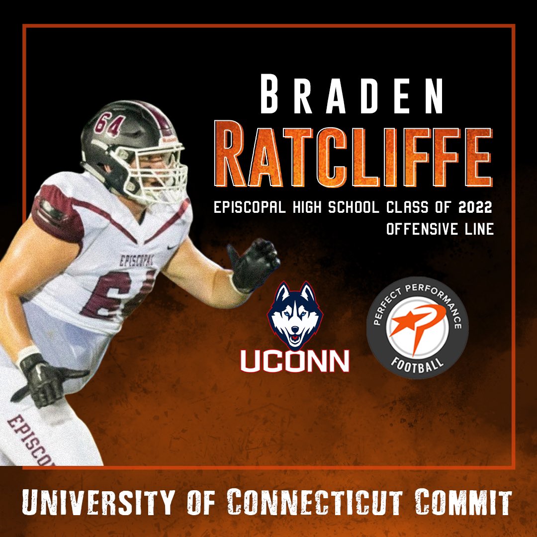 We are very excited for @BradenRatcliffe on his commitment to play D1 Football at UCONN next year! Congratulations Braden! @UConnFootball @CoachJimMoraFB @CoachSammis #PrepareToPerform #collegefootball #dmvfootball #offensiveline #ncaafootball #uconnhuskies #uconnfootball