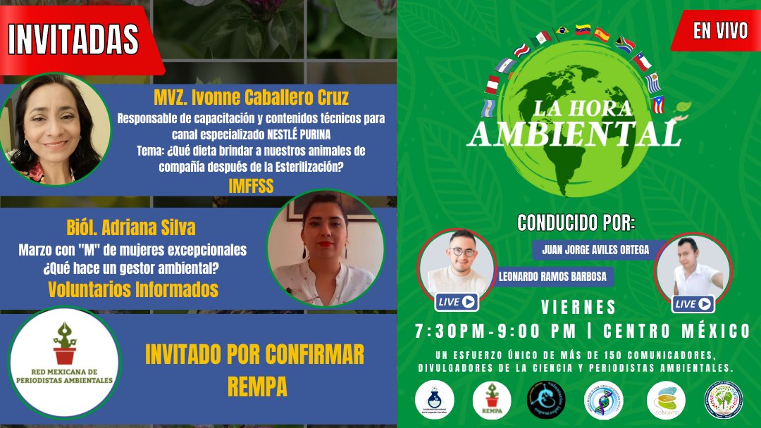 imffss_oficial's tweet photo. 🔴🌳La Hora Ambiental 🌱Entérate de los últimos sucesos en materia ambiental de México y del Mundo 🇲🇽Con Juan Jorge Aviles y Leonardo Barbosa
El #IMFFSS, @Econamb1 @VoluntariosI y la @rempaonline te invitan.
🔴#EnVivo💬
📅 Viernes 🕗19:30 hrs. #cdmx
➡️https://t.co/ZPCcNQxfuu https://t.co/6pdwsGZhiH