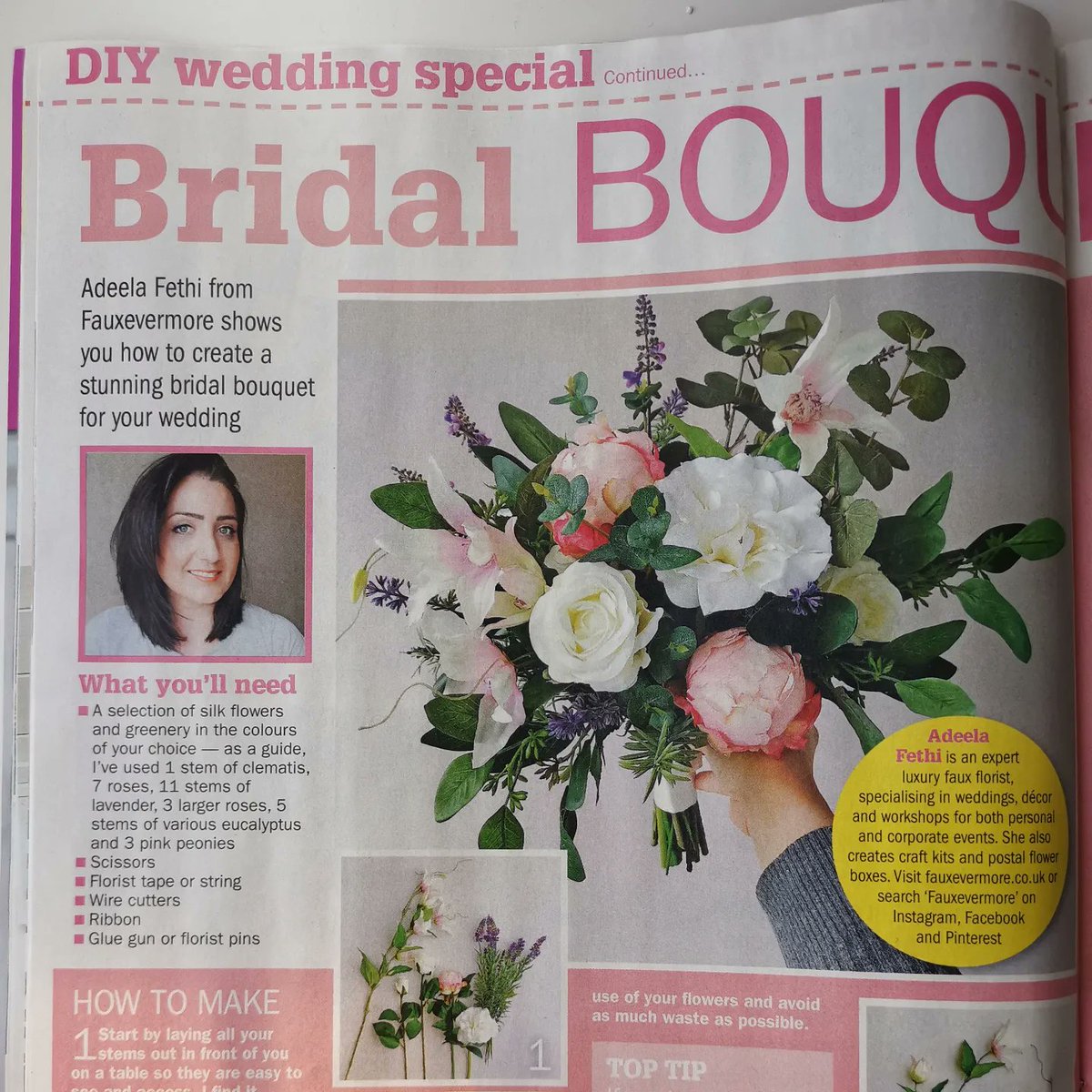 fauxevermore's tweet photo. Published today in @takeabreakmag 💐 Out now, grab your copy of Take a Break Makes which is filled with lots of Spring Crafts &amp; a wedding special!

#diybride #weddingflowers #SBS @TheSBS_Crew #published #fauxevermore #QueenOf https://t.co/63nar6LQom