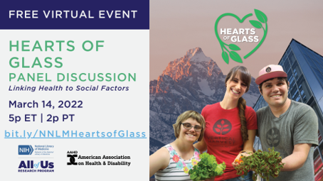 NCHPAD's tweet photo. Don’t miss this special opportunity to watch #HeartsofGlassFilm then join us for a dynamic panel discussion 3/14 linking social factors to health. We’re watching with @AAHD1, @nnlmAoU, &amp; @AllofUsResearch. Save your seat and #JoinAllofUs: https://t.co/nRYtMiNjIh https://t.co/fWNGW79zss