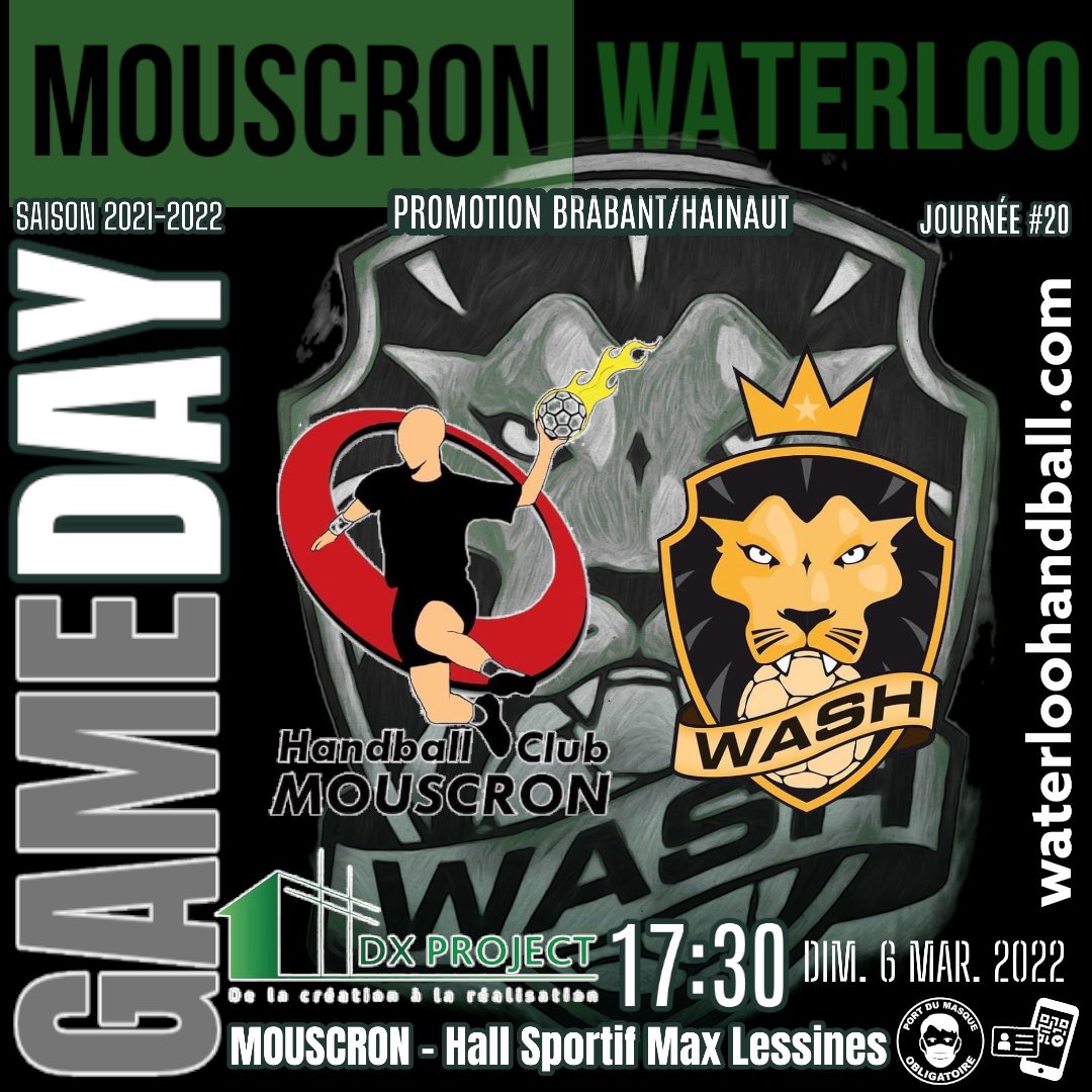 WaterlooHandbal's tweet photo. Match de championnat ⚫️🟢 🤾🤾🏻 
🚨HCM - WASH
@WaterlooHandbal 
📍MOUSCRON - 
Hall Sportif Max Lessines
⏱ Coup d’envoi à 17h30
#MouscronWaterloo 
#HandballWaterloo 🦁💚
#Handball #Waterloo 
#GoLions #TeamWASH
🌐https://t.co/61z7UvEUme https://t.co/8su6mnoXjE