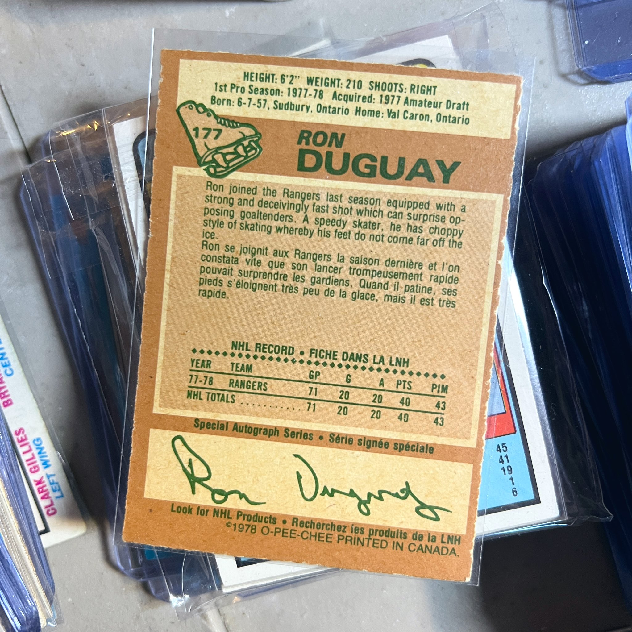 MY HOCKEY CARD OBSESSION: TO THE BIKE SPOKES!!! - Ron Duguay