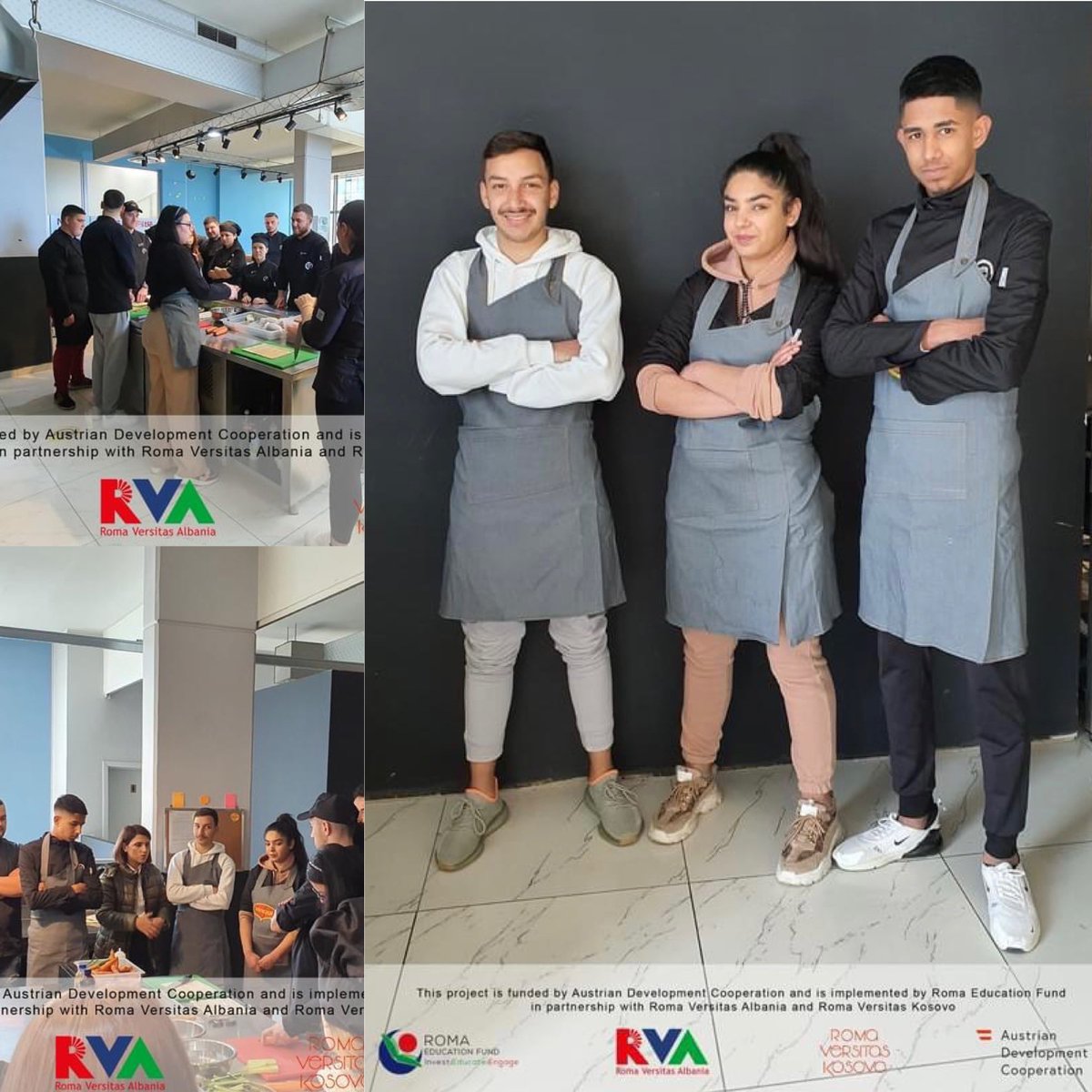 RomaVersitasAL's tweet photo. π Meet with Erisa, Jurgen and Olsi, future chefs, on their first day of the course at the Shkolla masterchef.
#WinForVET
#AustriaDevelopmentCooperation
#romaeducationfund
#romaversitasalbania https://t.co/AButB5AxsY