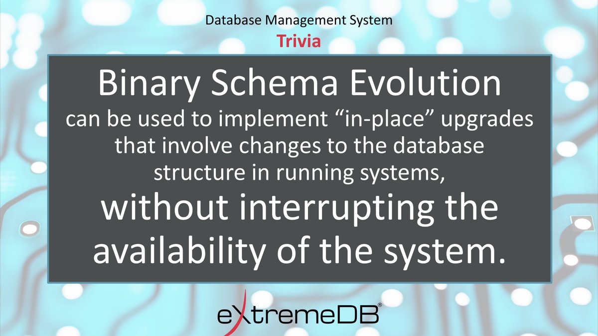 McObject's tweet image. Learn more at bit.ly/3iSFmQa

#dbms #embeddedsystems #embeddeddeveloper #DBMSTrivia #extremedb