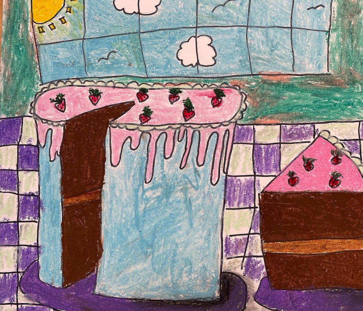 4th grade food still lives inspired by <a href="/dawntanwenyi/">Dawn Tan</a> and #waynethiebaud and an art lesson by <a href="/MMontanaro_Art/">Michele Montanaro</a> #wiltonwayct #cidermillschool <a href="/WPSCMSocial/">CM Live</a>
