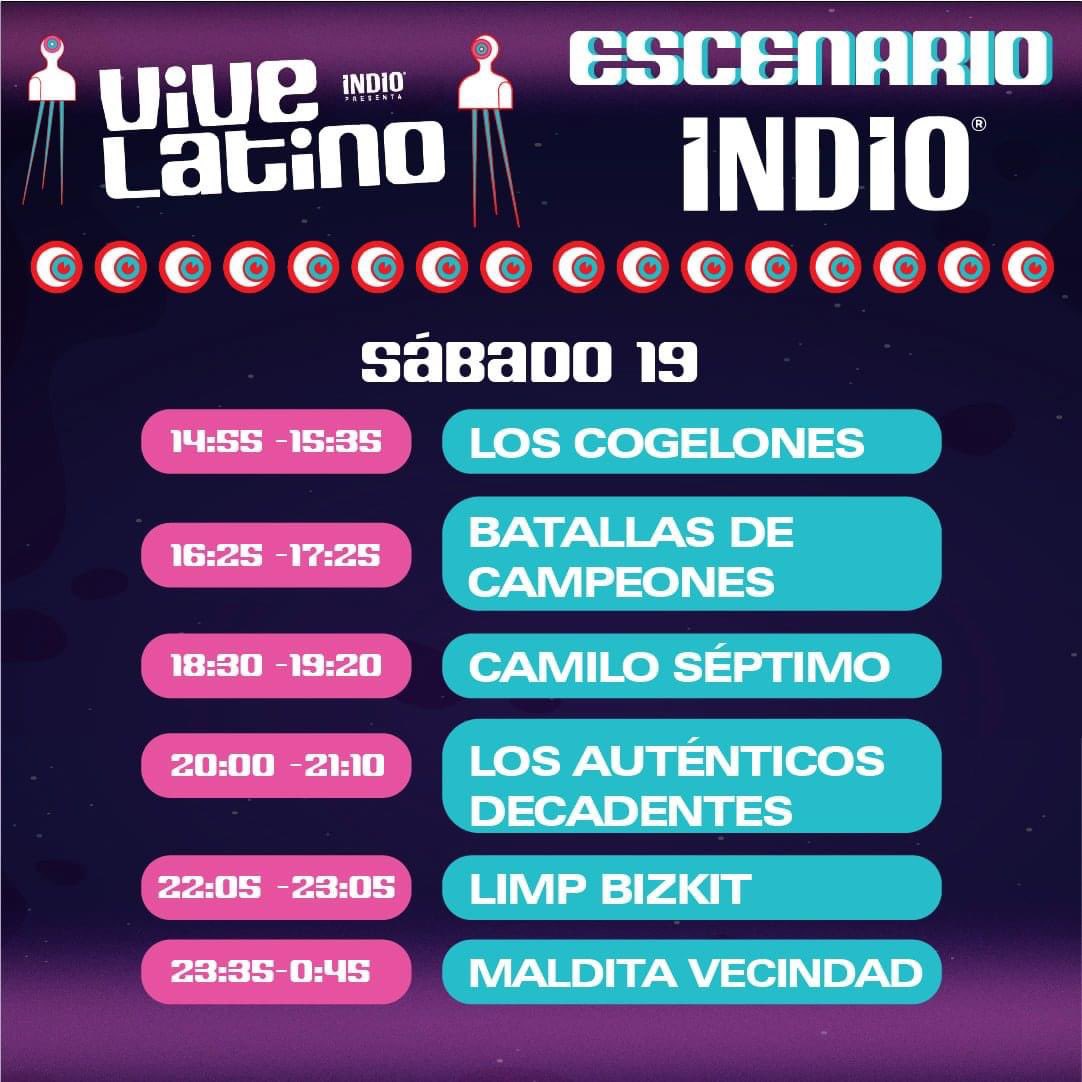 conciertosmxico's tweet photo. ⏰ #VL22 Horarios Escenario Principal https://t.co/doYTrUUgUL