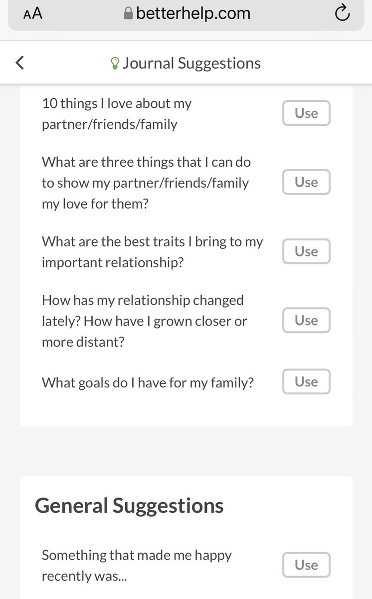 lauraleepop1's tweet photo. Just thought I’d share some journal prompts from the paid service, BetterHelp, since my subscription of 1 week was overcharged by $198 when it’s supposed to be “affordable” &amp; was supposed to be $90/week (haven’t even gotten a therapy session so I canceled) #forthepeople https://t.co/QTj0xW71xU