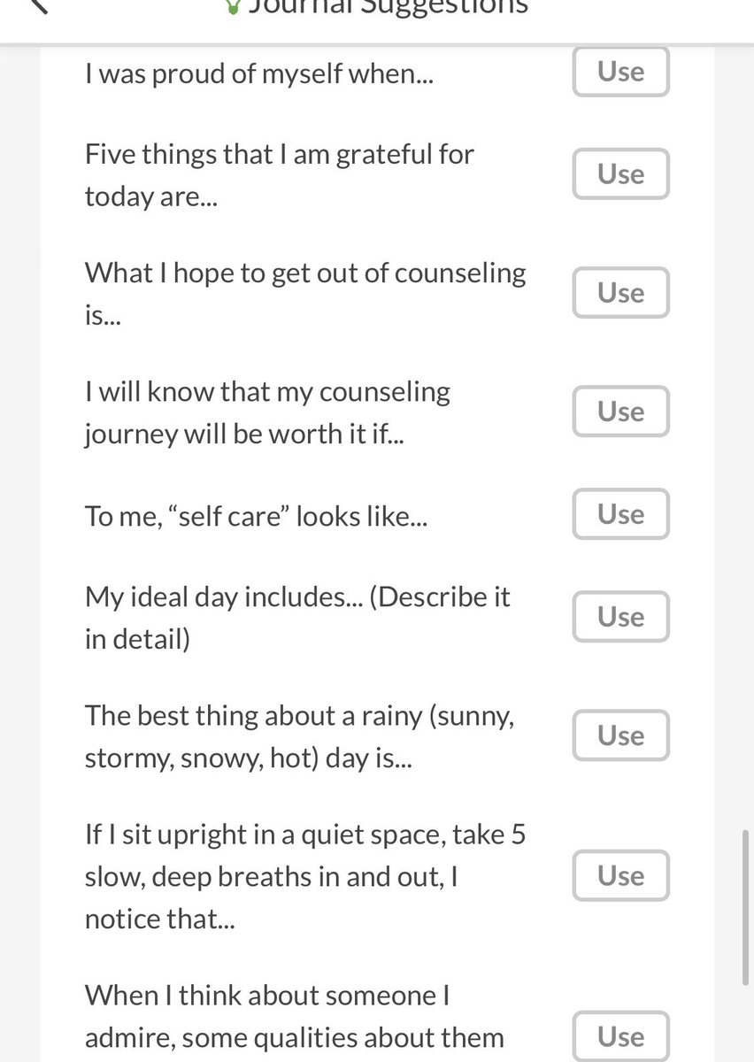 lauraleepop1's tweet photo. Just thought I’d share some journal prompts from the paid service, BetterHelp, since my subscription of 1 week was overcharged by $198 when it’s supposed to be “affordable” &amp; was supposed to be $90/week (haven’t even gotten a therapy session so I canceled) #forthepeople https://t.co/QTj0xW71xU