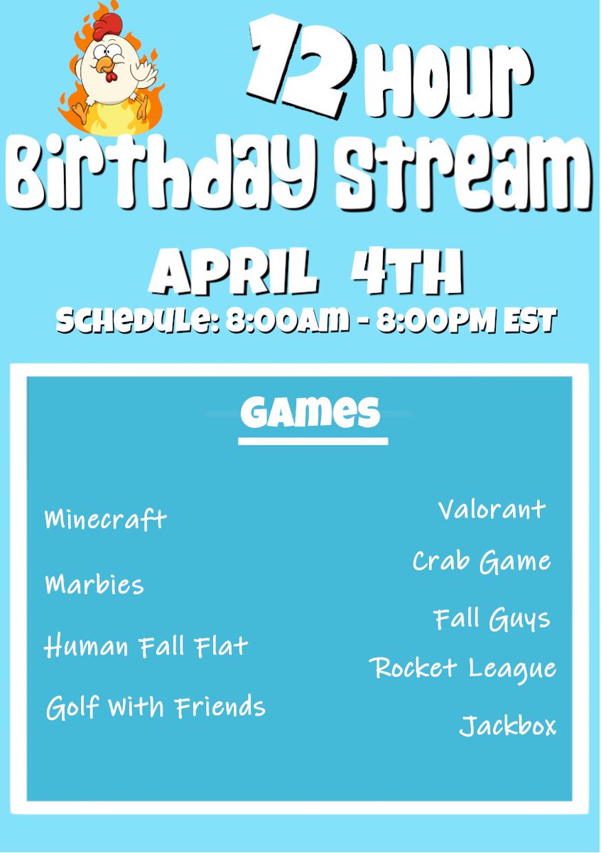 bu1dak's tweet image. Mark your calendars! Playing some games with the community for a little birthday stream. My first 12 hour stream! Games subject to change depending on time zones. Hope to see you guys there!