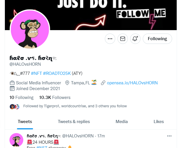 leece0126's tweet photo. @HALOvsHORN @Tigerpro101 Done!!!!
0x6362C6f72772bC4617D25440d50C610Bb73c9FC1 https://t.co/uLBe14YPF8