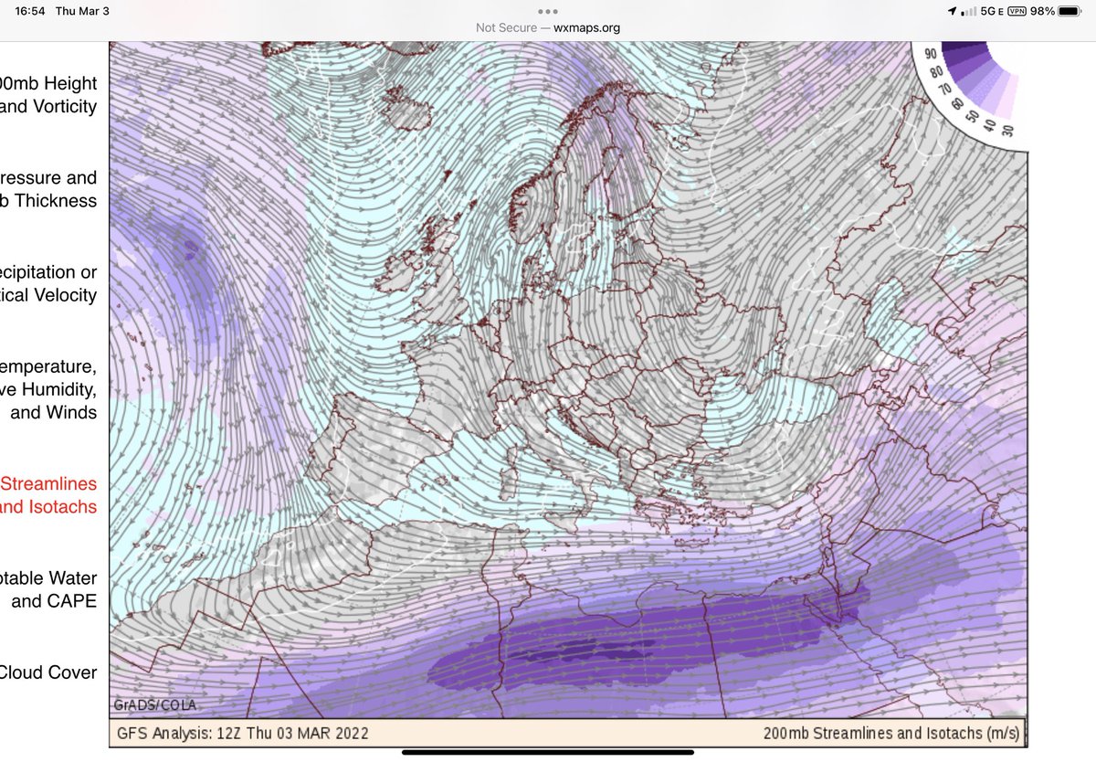 Fwiw, upper winds currently pushes air from Ukraine to Russia —- as such, if Russia’s shelling of a Ukrainian nuclear power plant causes radioactive fallout, the winds will carry it to Russia