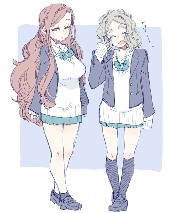 紺ブレザー制服もいいよね(*^ω^*) #ちびっこちゃん朝活 