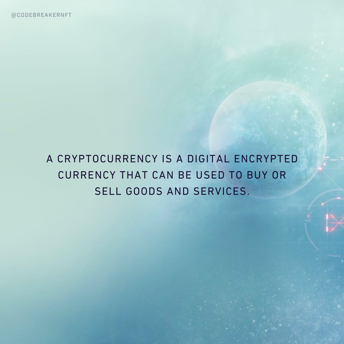 codebreakernft's tweet image. What is a cryptocurrency?

#nft #cryptocurrency #cryptotrading #personalgrowth #personalfinance #Motivation #Entrepreneurship #blockchains #Bitcoin #Etherum #SolanaAirdrop #Hustle #goals #tbt #InfluencerMarketing #fridayfeeling #DeFiChain #defi #Metaverse #personalfinance #nfts