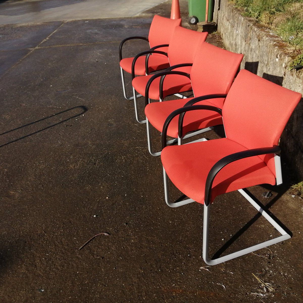 KILLYVERRY's tweet photo. 11 x S/Hand Reception/Visitors Senator Arm Chairs, Model T116A in color Lobster Extreme fabric/Arms Black/Frames in Light Grey https://t.co/RkMsrT3XGK