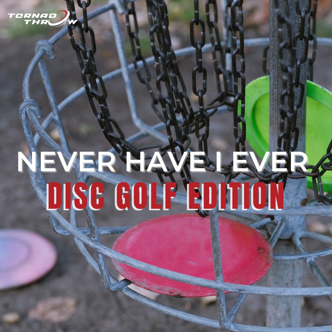 tornadothrow1's tweet photo. Never thrown a disc into a lake? Never thrown discs with no light? Never threw out of bounds? Never thrown an ace? 🔥

It's time to share the things that you've never done on a disc golf course! 🥏

#TornadoThrow #discgolf #neverhaveiever #discgolflife #discgolfdaily #discgolfer https://t.co/DlOj6TF60O